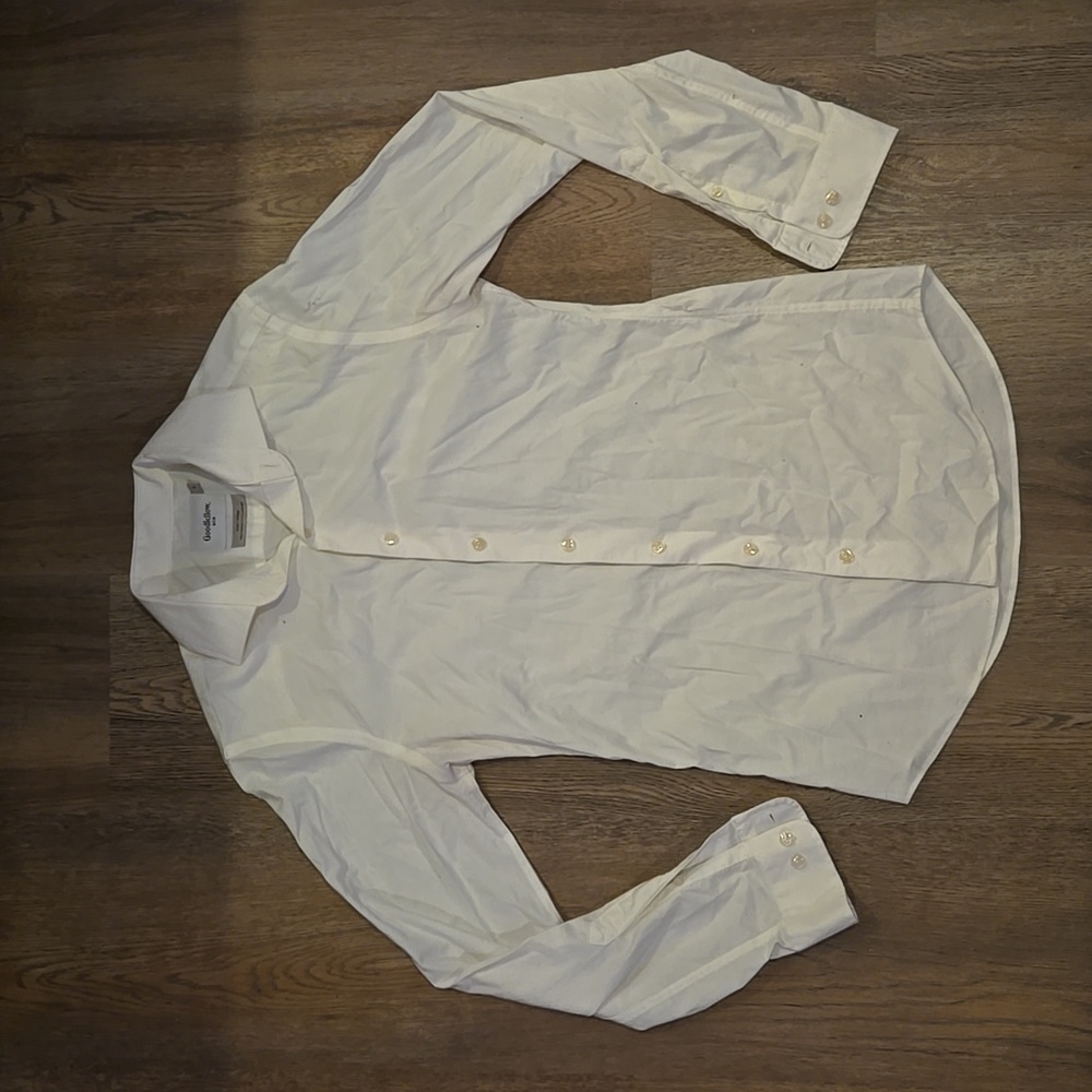 Men's White Button Down Dress Shirt